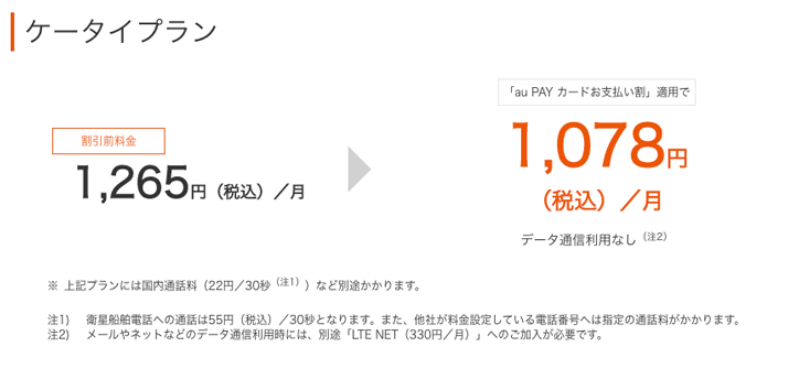 au ケータイプラン 内容バナー